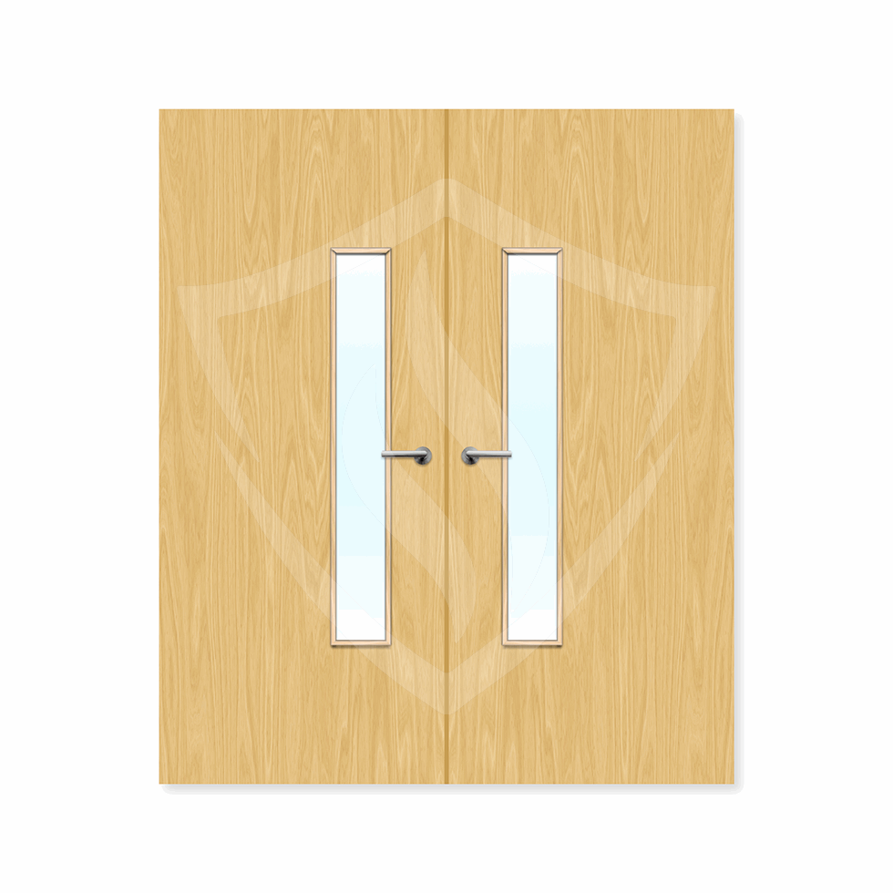 Internal Bespoke Koto Veneer 18g Glazed Double Fd30 fire Clear Glass / Koto Veneer / Up to 2135mm x 915mm x 44mm Premier Fire Doors