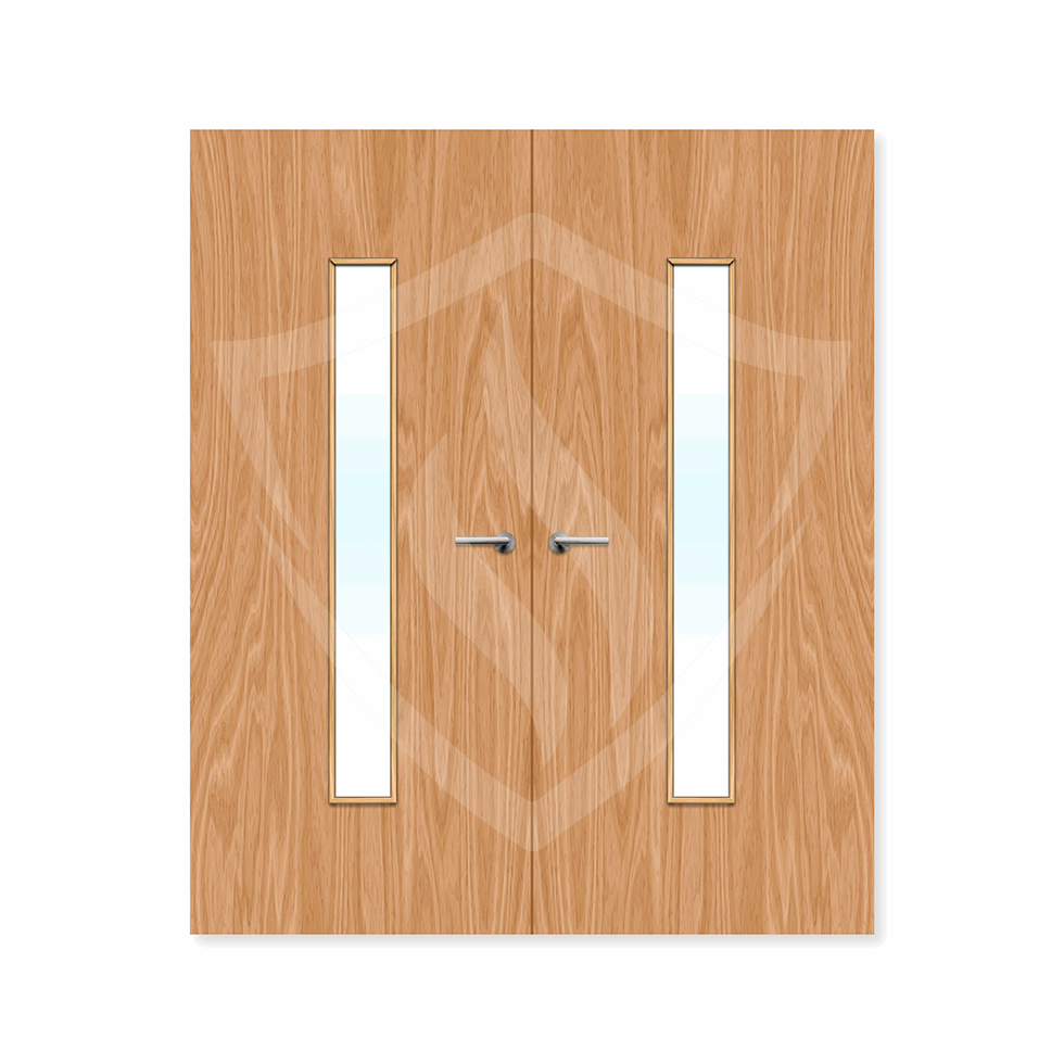 Internal Bespoke Beech Veneer 29g Glazed Double Fd30 fire Clear Glass / Beech Veneer / Up to 2135mm x 915mm x 44mm Premier Fire Doors