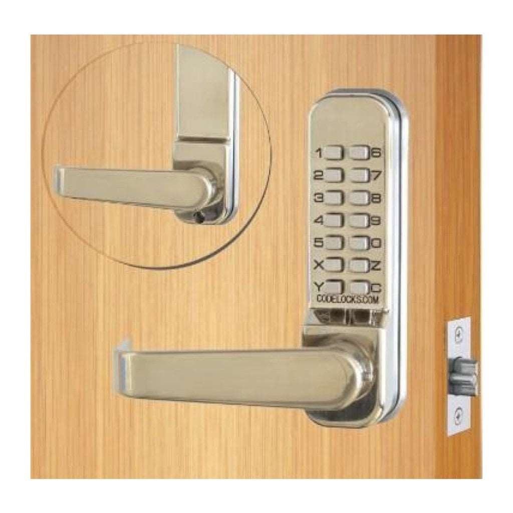 Backset Mechanical Digital Lock with Lever Handle Premier Fire Doors