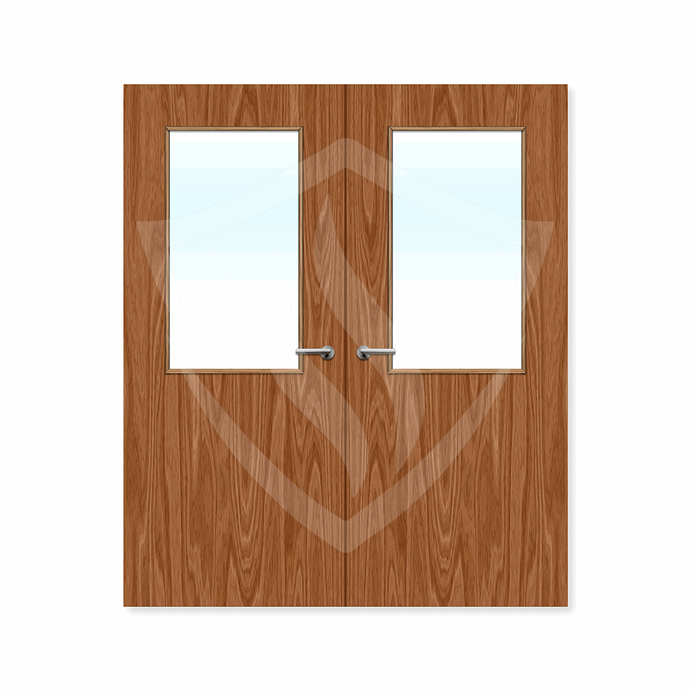 External Bespoke Plywood Paint Grade 8G Glazed Double FD60 Fire Door ...