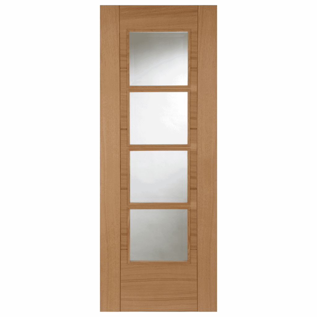 Mendes Internal Oak Iseo Quarter Cut Veneer Central 4 Light Premier Fire Doors