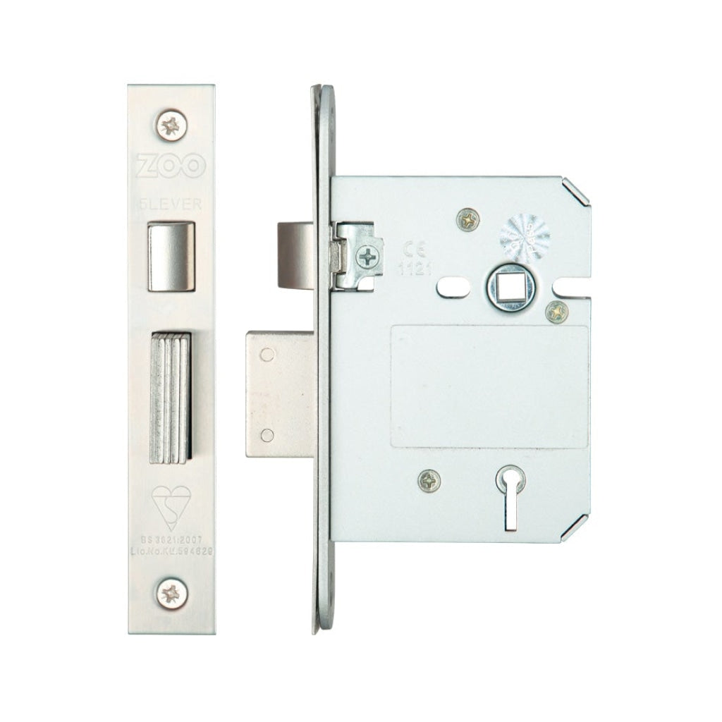 British Standard 5 Lever Sashlock - 76mm | Premier Fire Doors Satin Stainless Premier Fire Doors